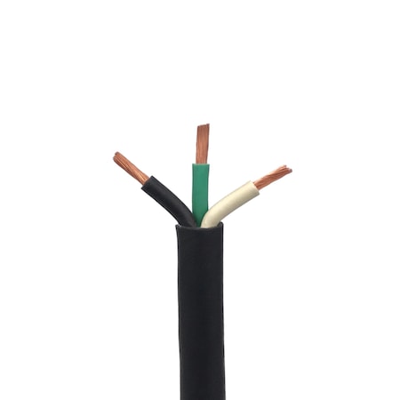12 AWG SJOOW Portable Cord, 3 Conductor 300V Power Cable, EPDM Wires W/CPE Outer Jacket - 10' Lngth